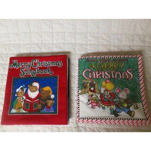 Set of 2 Mary Engelbreit Cloth Children's Christmas Book and Cloth Songbook